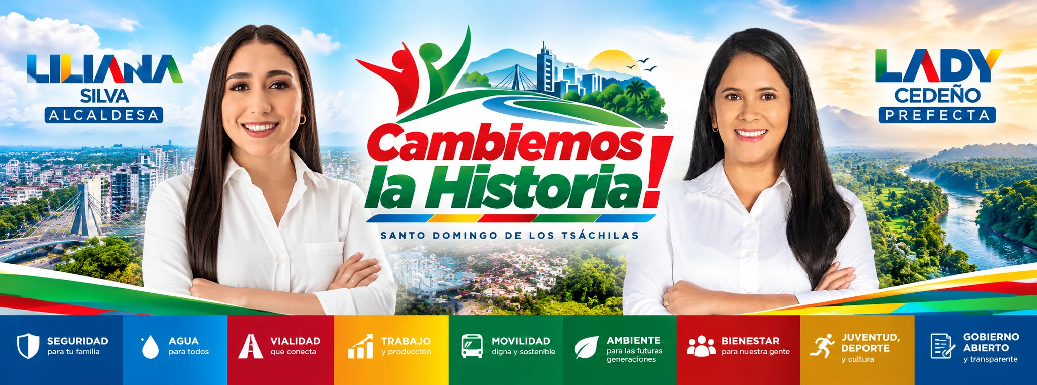 Cambiemos la Historia: Liliana Silva, candidata a la Alcaldía, y Lady Cedeño, candidata a la Prefectura de Santo Domingo de los Tsáchilas